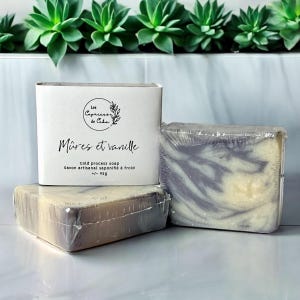 Savon Artisanal Mûres & Vanille – Saponifié à Froid – Fabriqué au Québec, Canada