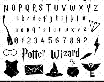 Potter Font SVG Halloween Font Wizard Potter Svg Png TTF Font Wizard Font for Cricut Svg Magic 22 Clipart