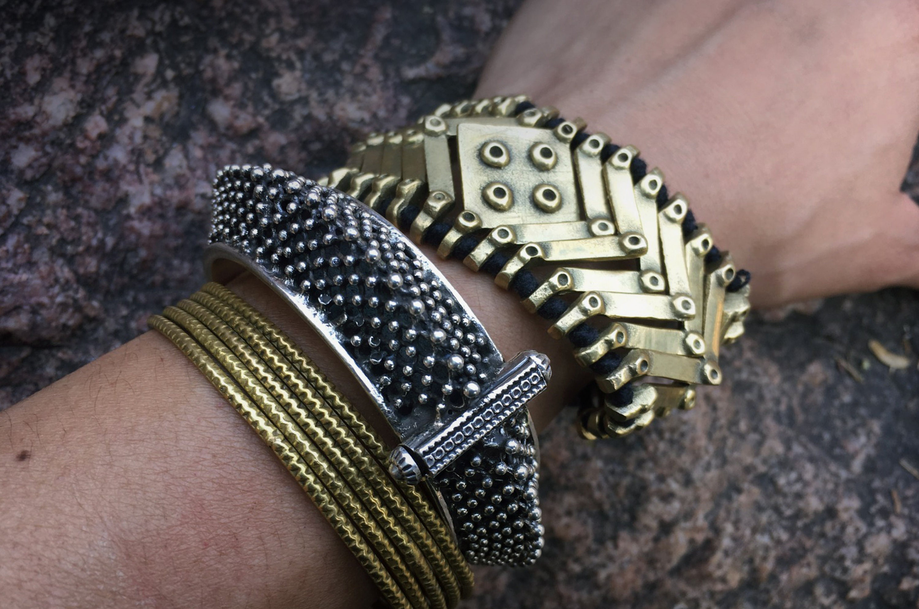 Tribal Bracelet made in solid brass Cuff Bracelet Link Etsy