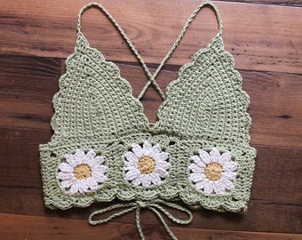 Crocheted Daisy Crop Top