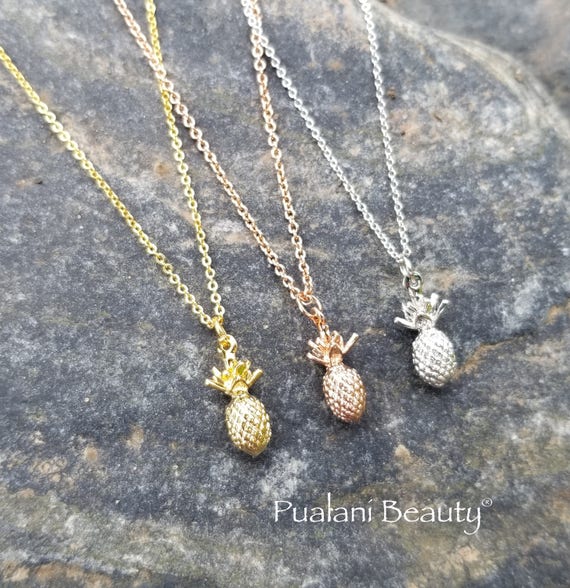 Sterling silver pineapple necklace deals