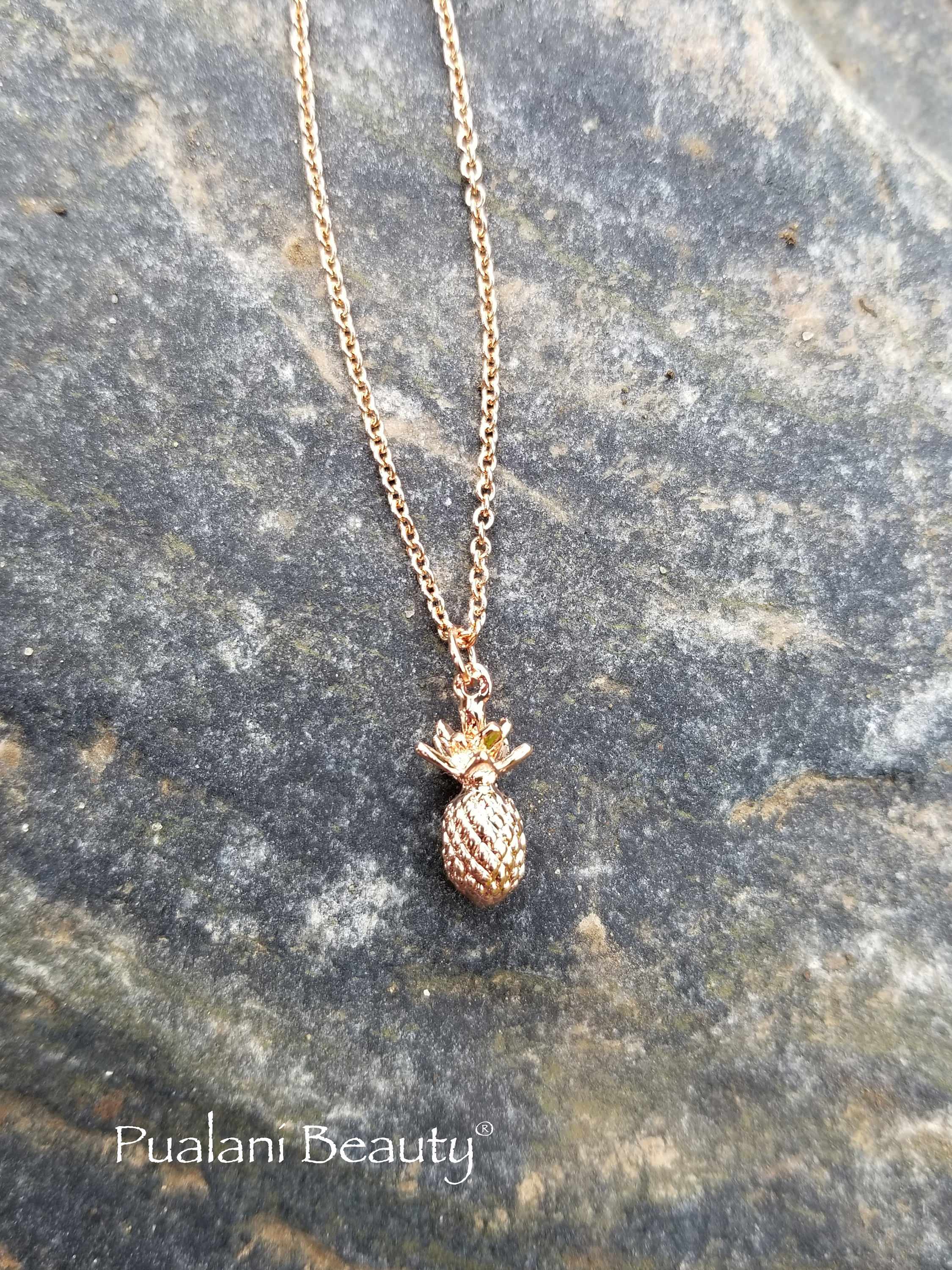 Rose Gold Pineapple Necklace Necklace Rose Gold Pineapple Pendant