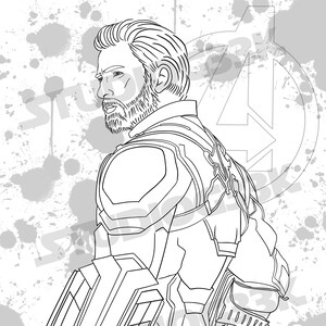 Captain America Printable Digital Download Coloring Page ...