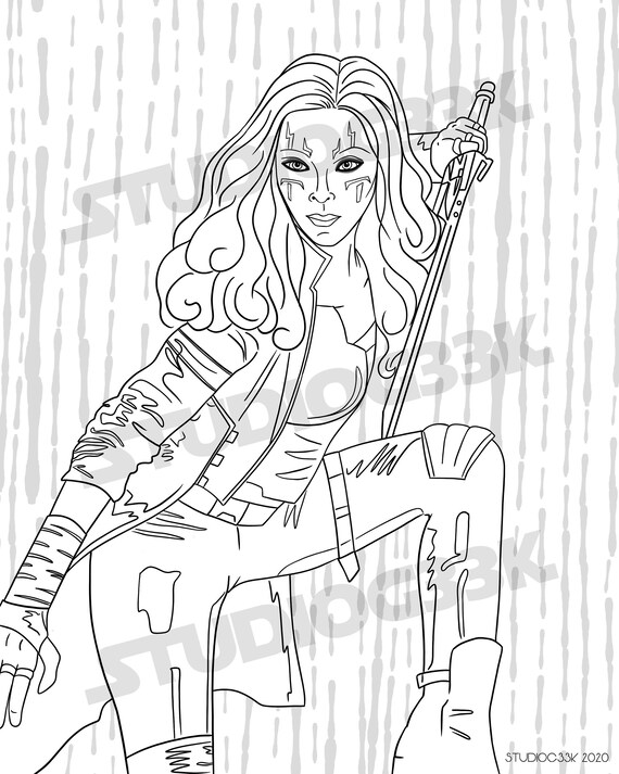 Gamora Printable Digital Download Coloring Page | Etsy