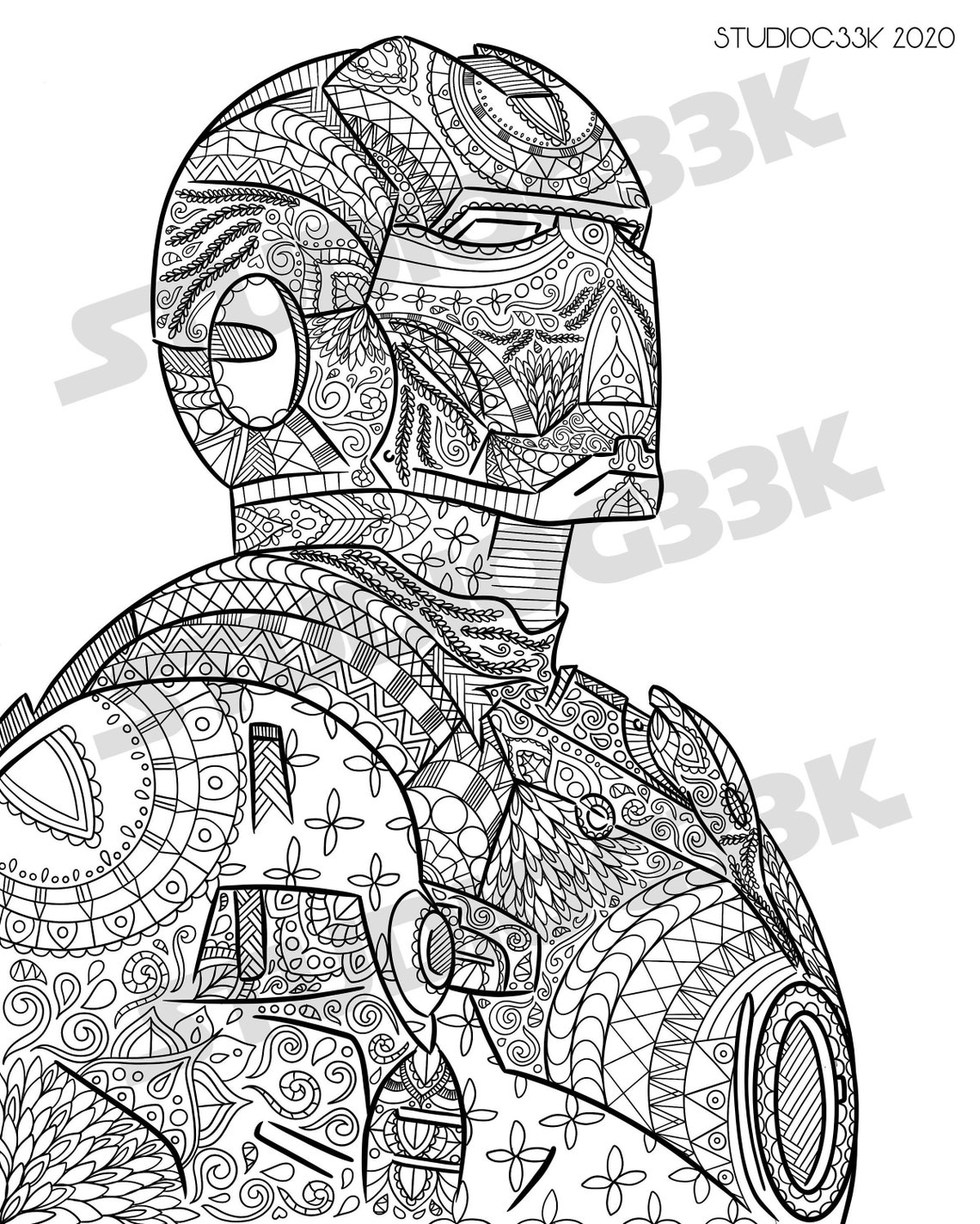 Superheroes Zentangle Four Printable Digital Download Coloring | Etsy