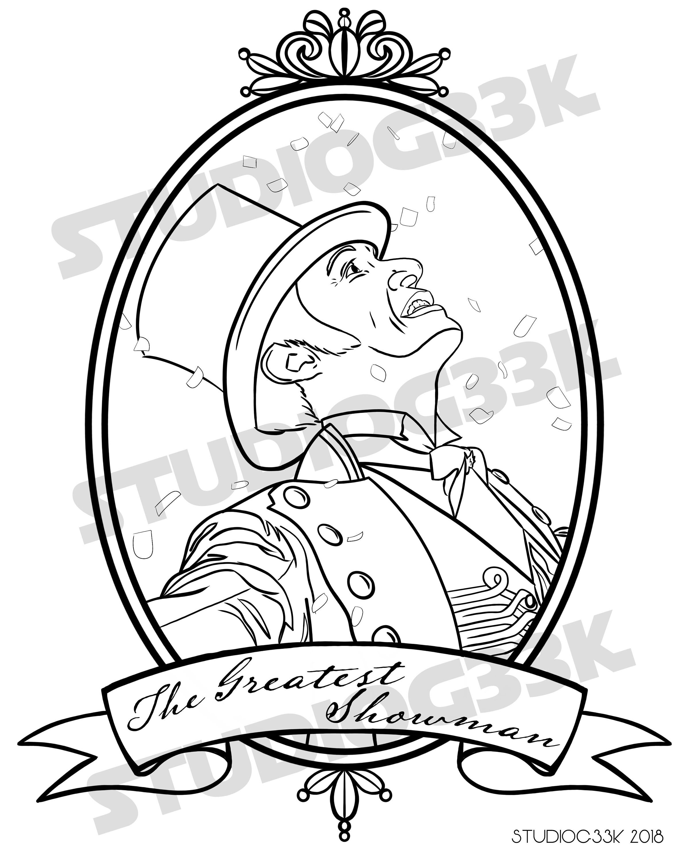 Simple Printable Greatest Showman Coloring Pages for Adult