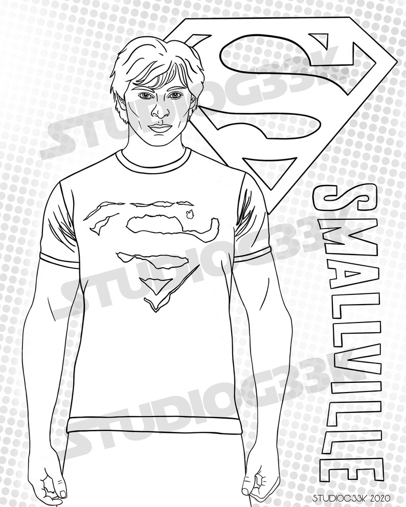 Superman Smallville Digital Download Coloring Page | Etsy