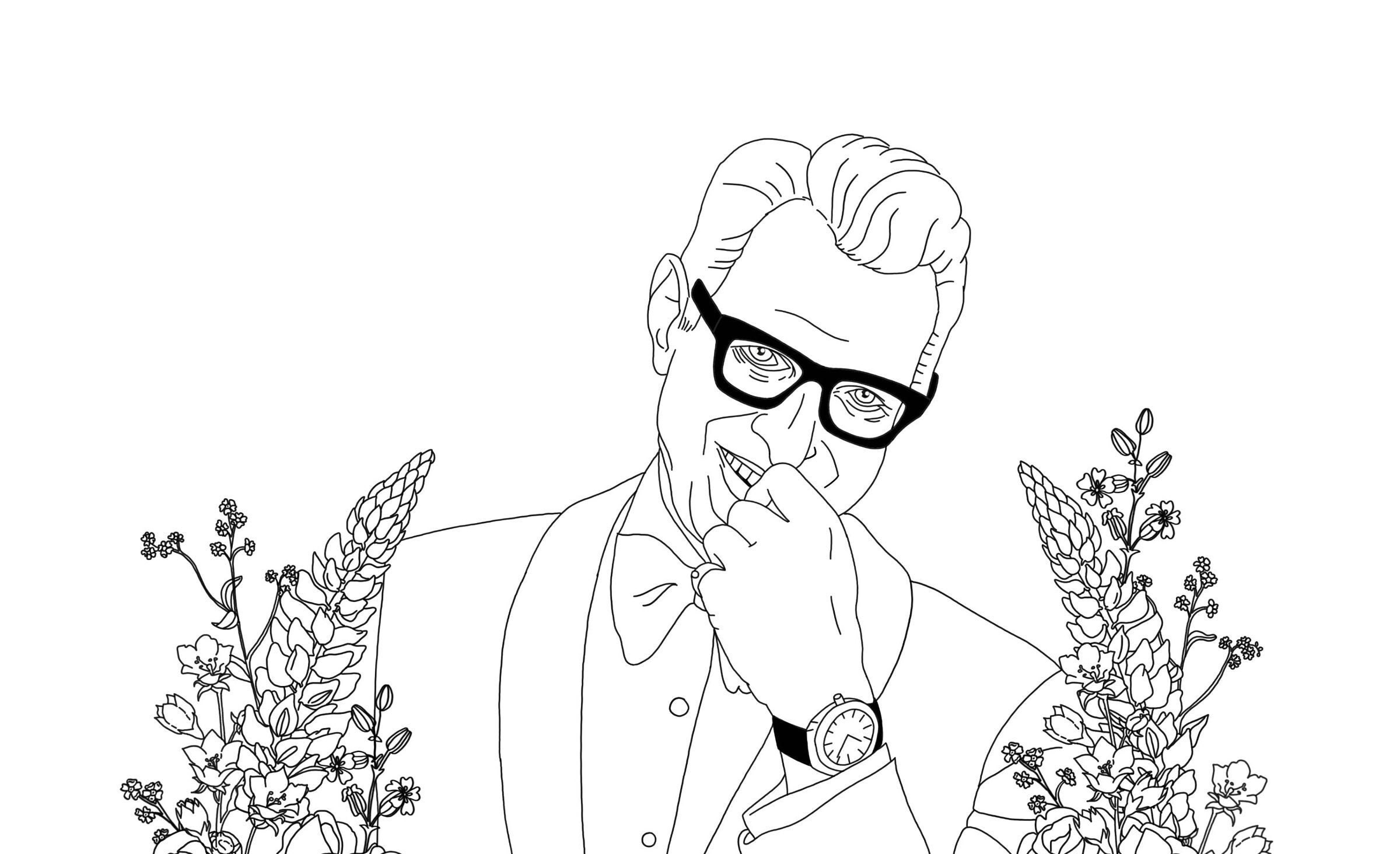 Jeff Goldblum Three Digital Download Coloring Pages Package Etsy