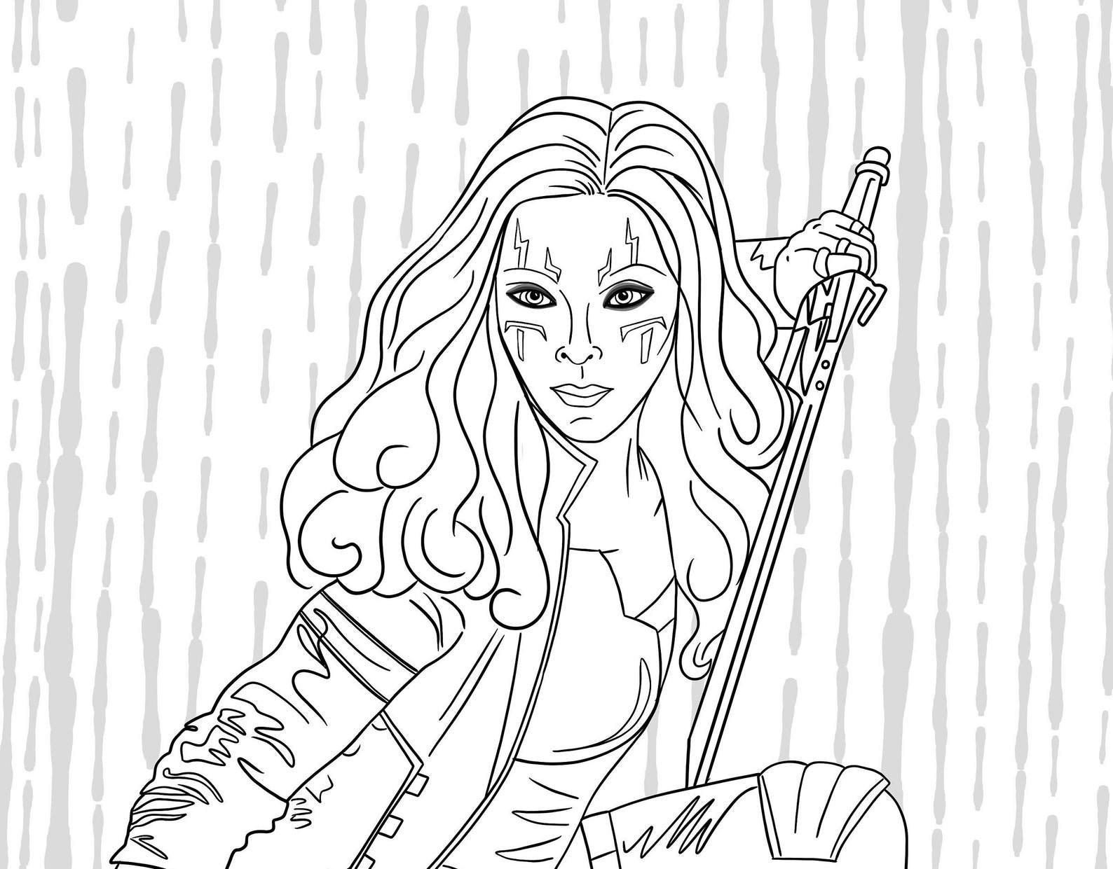 Gamora Printable Digital Download Coloring Page | Etsy