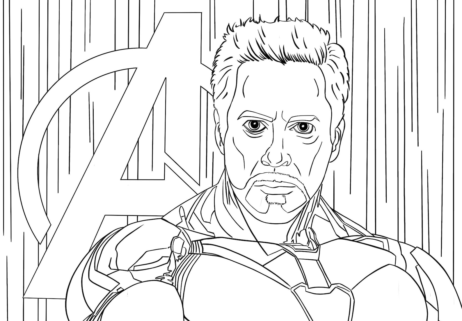 Iron Man Endgame Printable Coloring Sheet | Etsy