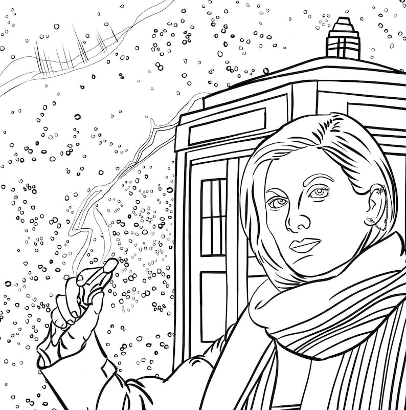 Thirteenth Doctor Printable Coloring Sheet | Etsy