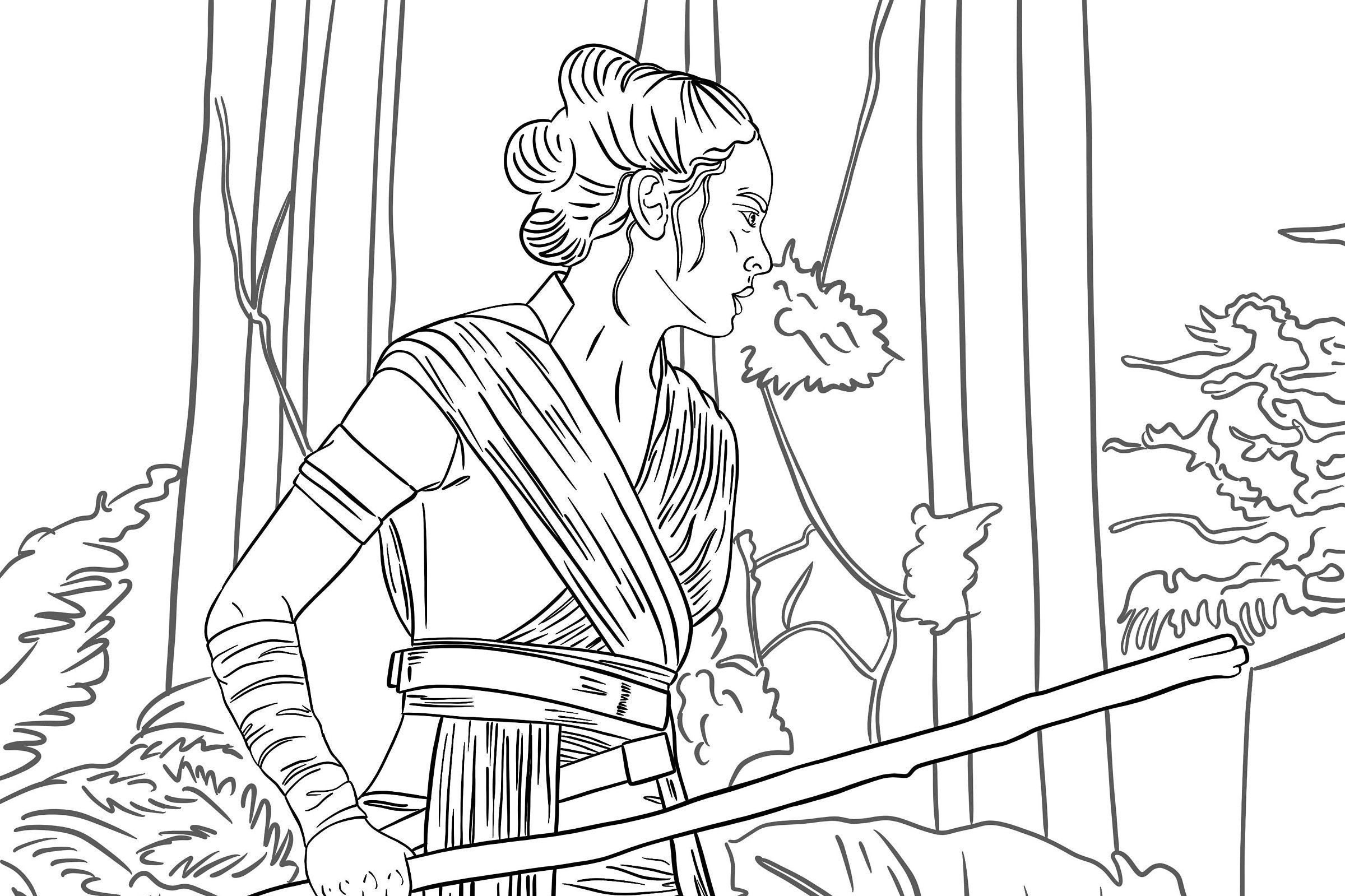 Rey Printable Digital Download Coloring Page | Etsy