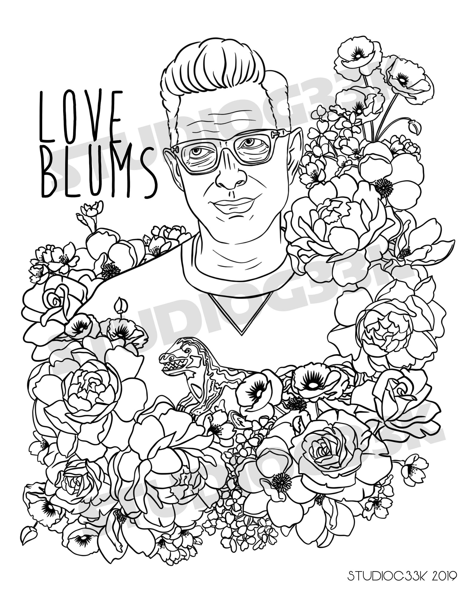 Jeff Goldblum Three Digital Download Coloring Pages Package Etsy