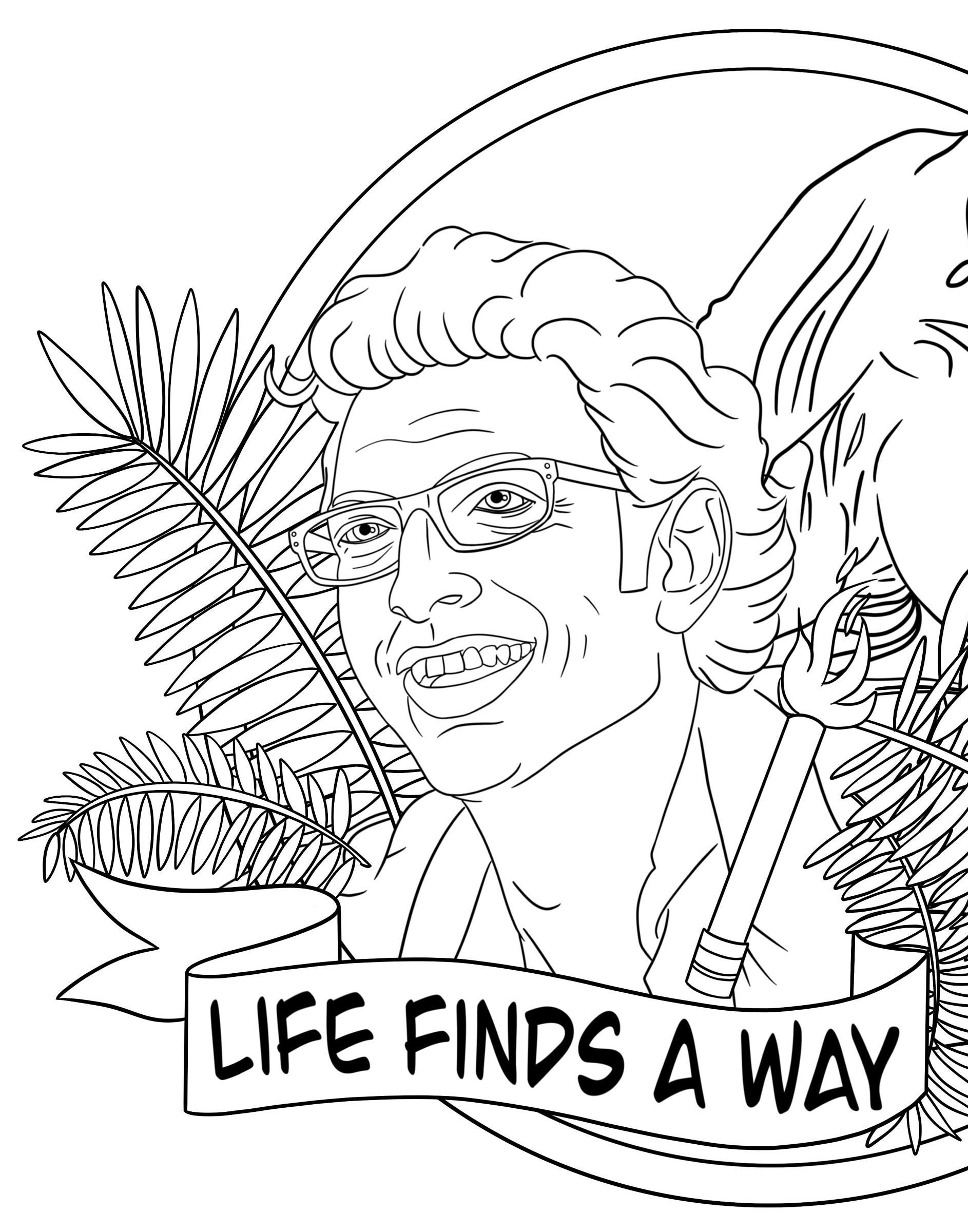 Jeff Goldblum Three Digital Download Coloring Pages Package Etsy