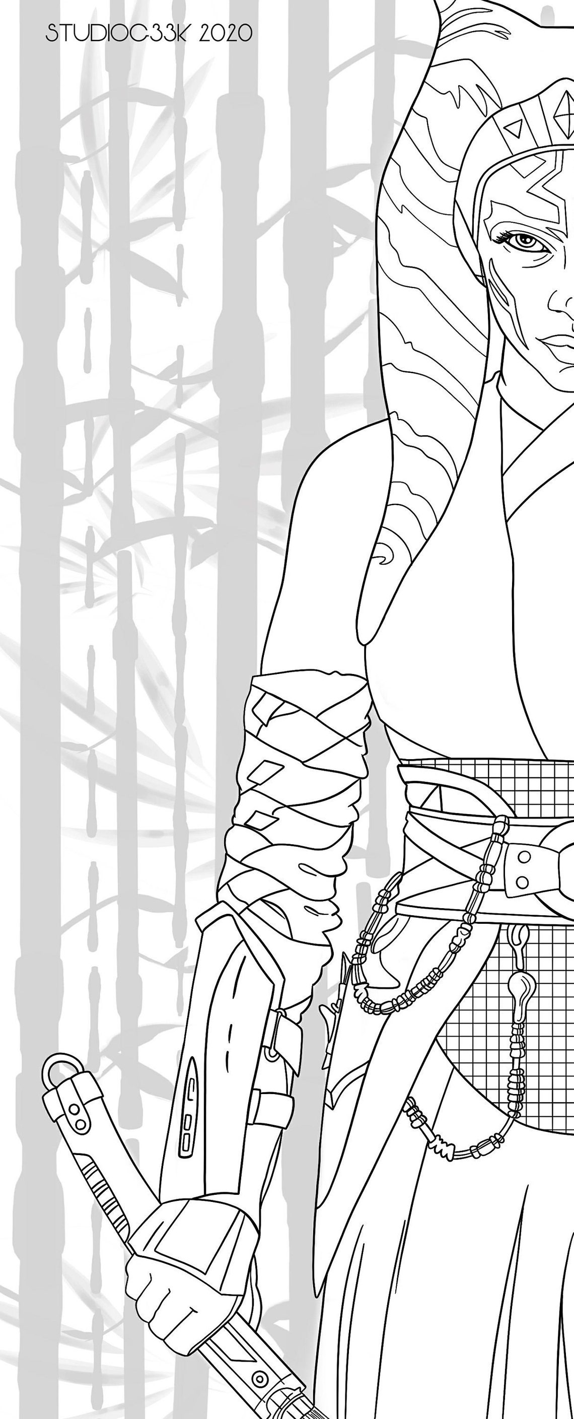 Ahsoka Tano Digital Download Printable Coloring Page | Etsy