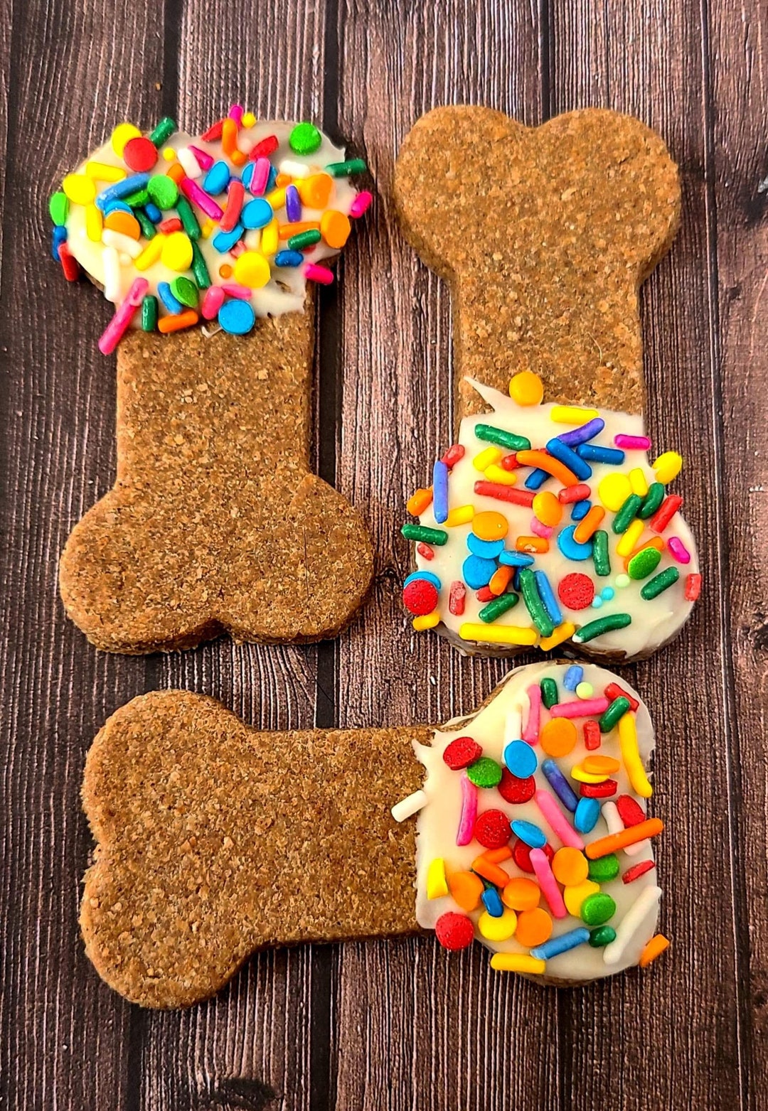 Birthday Dog Bone Treat Gourmet Iced Dog Treat Birthday Etsy