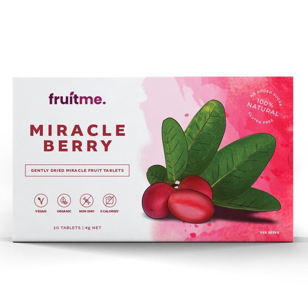 Miracle Berry Tablets 10-pack - 10 zacht gedroogde Miracle Fruit-pillen - verzacht die zure momenten met FruitMe