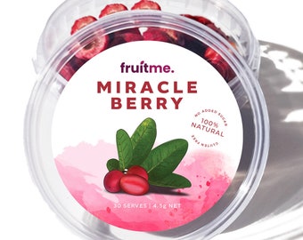 Miracle Berry Whole Fruit - 30 moitiés de baies sans pépins de fruits Miracle délicatement séchées - Adoucissez ces moments aigres avec FruitMe