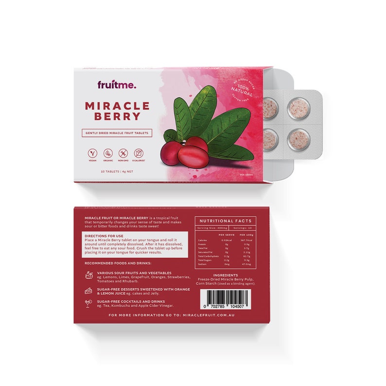 Miracle Berry Tablets 10 Pack 10 Gently Dried Miracle Fruit Pills Sweeten Those Sour Moments With FruitMe image 4