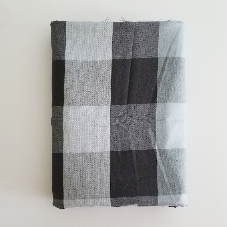 Black and Gray buffalo check woven 3.5 yds