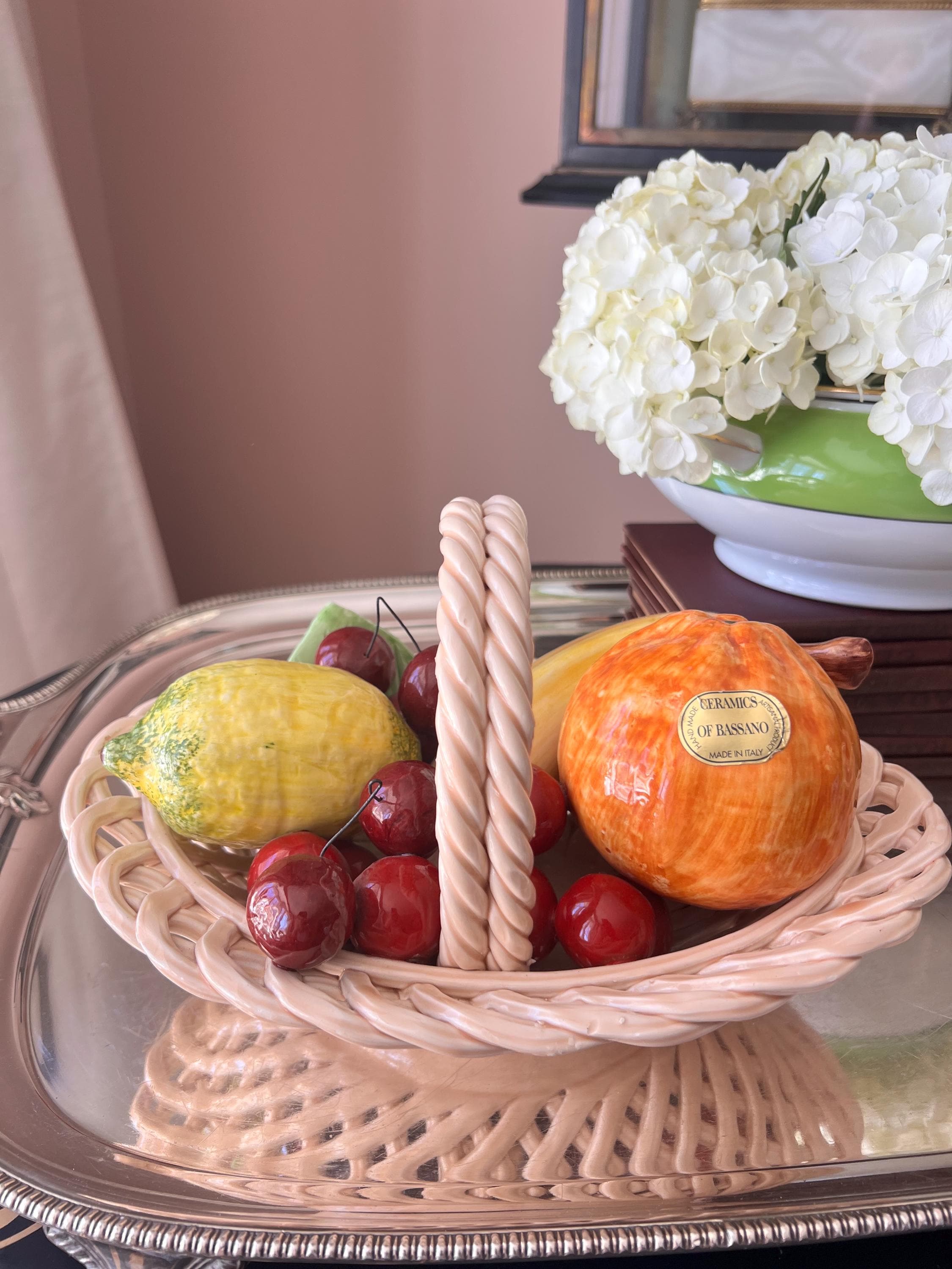 Italian Pottery Fruit Basket - Etsy