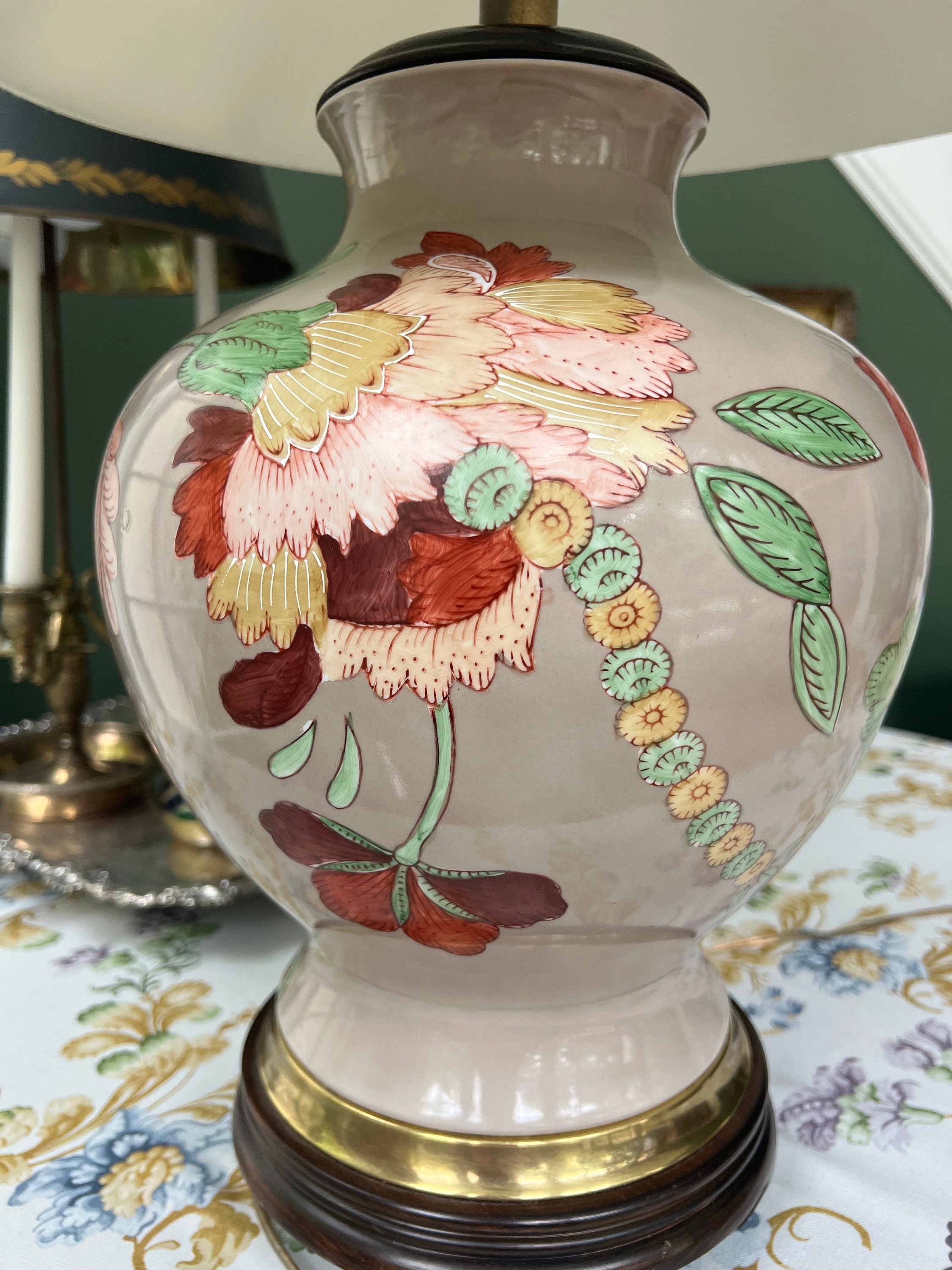 Vintage Frederick Cooper Table Lamp // Colorful Floral on a