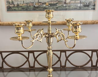 Baldwin Brass Candelabra – American Cast Brass // Vintage Brass Decor // 4-arm candleholder