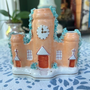 Staffordshire Church spill vase // antique Staffordshire ceramic // 19th century ceramics // English antiques // collectible