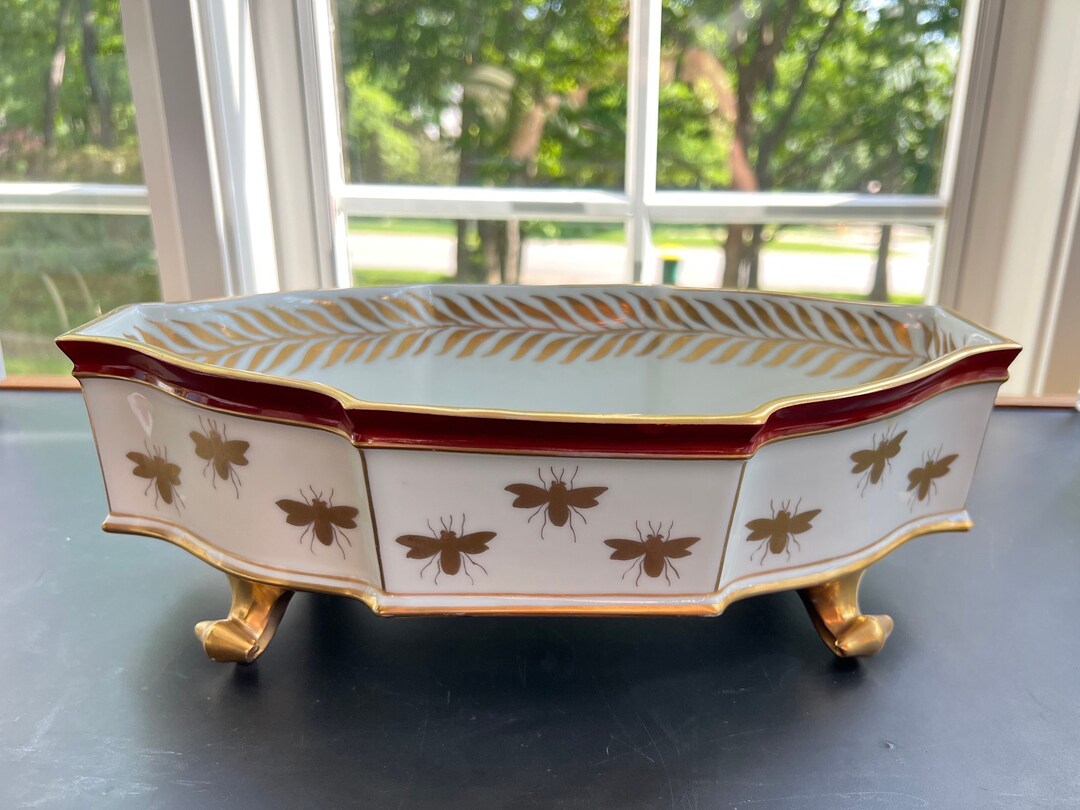 Beautiful Hand Painted Limoges Porcelain Cachepot // Porcelain De