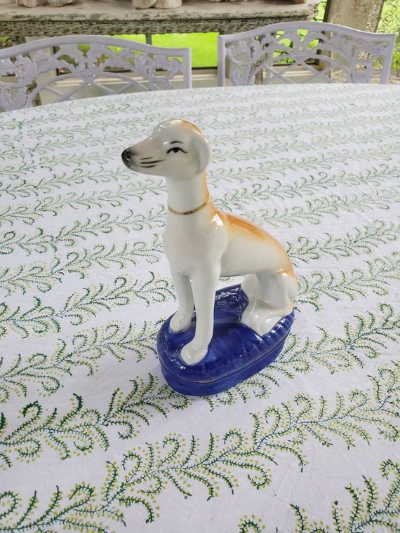 Porcelain Whippet Greyhound Dog Figurine Staffordshire Etsy