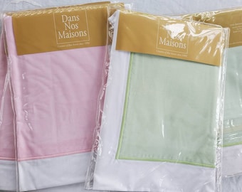 Dans Nos Maisons French boudoir pillow sham // Fine linens // 100% cotton / Vintage new stock / pink or green gingham / luxury nursery decor