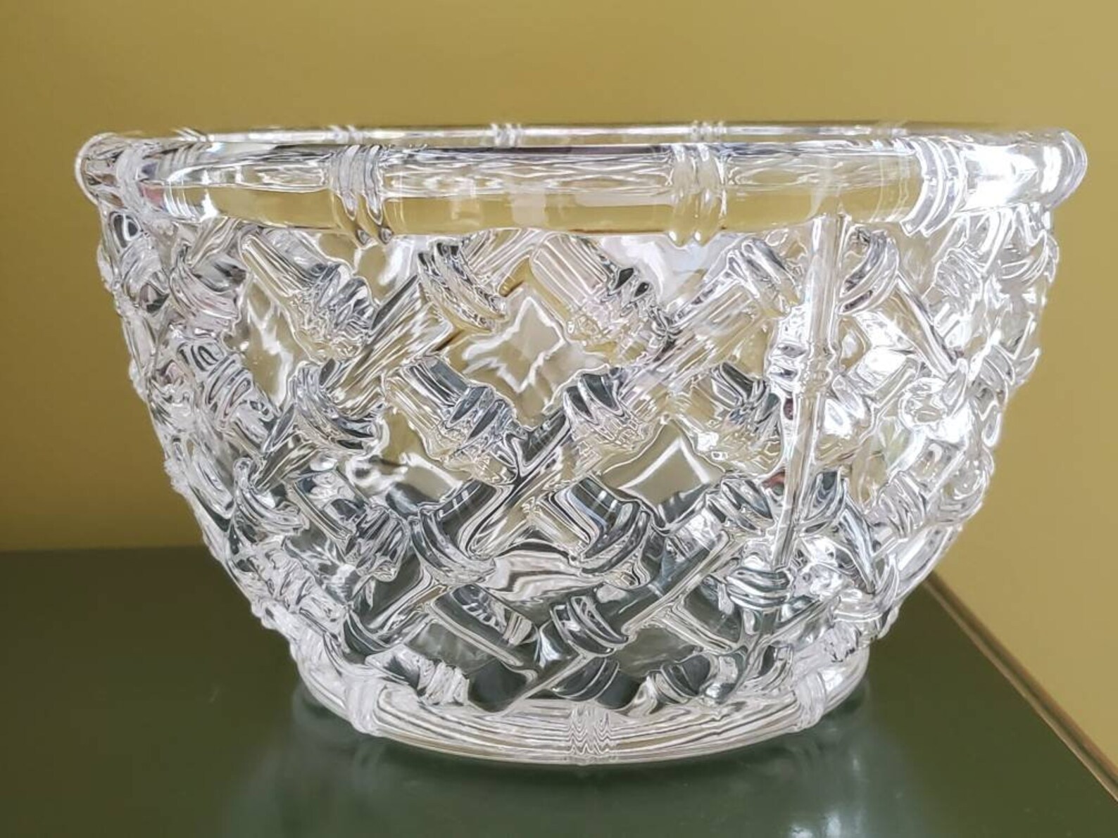 Tiffany and Co. Large Crystal Bamboo Serving Bowl // Luxury Etsy