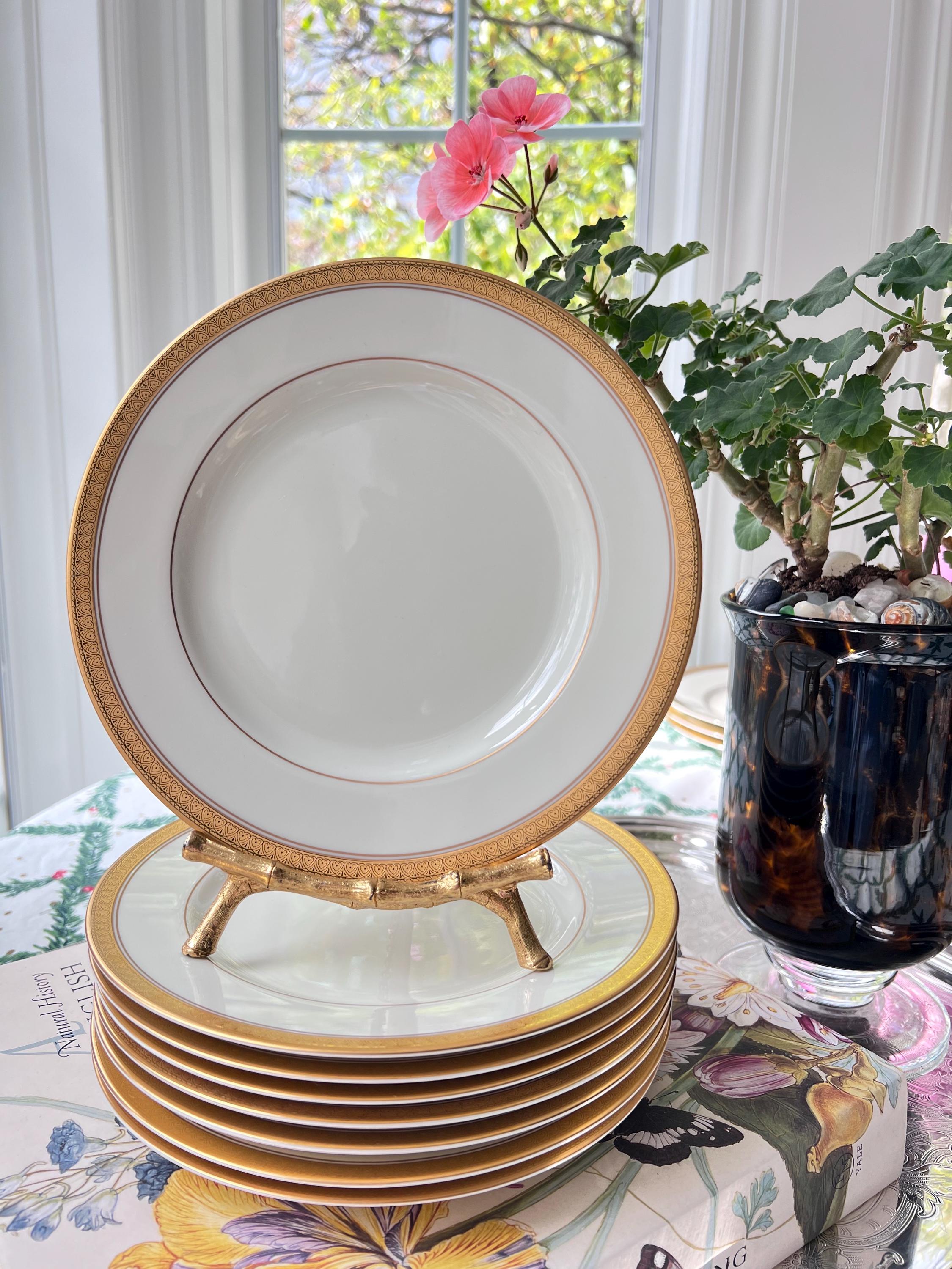 Mikasa “palatial Gold” Fine China // 8 Salad Plates // White With