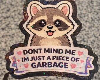 Trash Panda Glitter Holographic Sticker Set