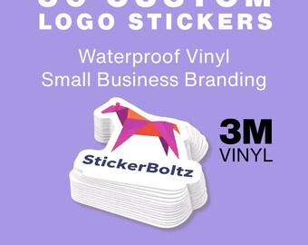 3M Custom Logo Stickers – Waterproof Vinyl Decals for Small Business Branding (Bulk Available)