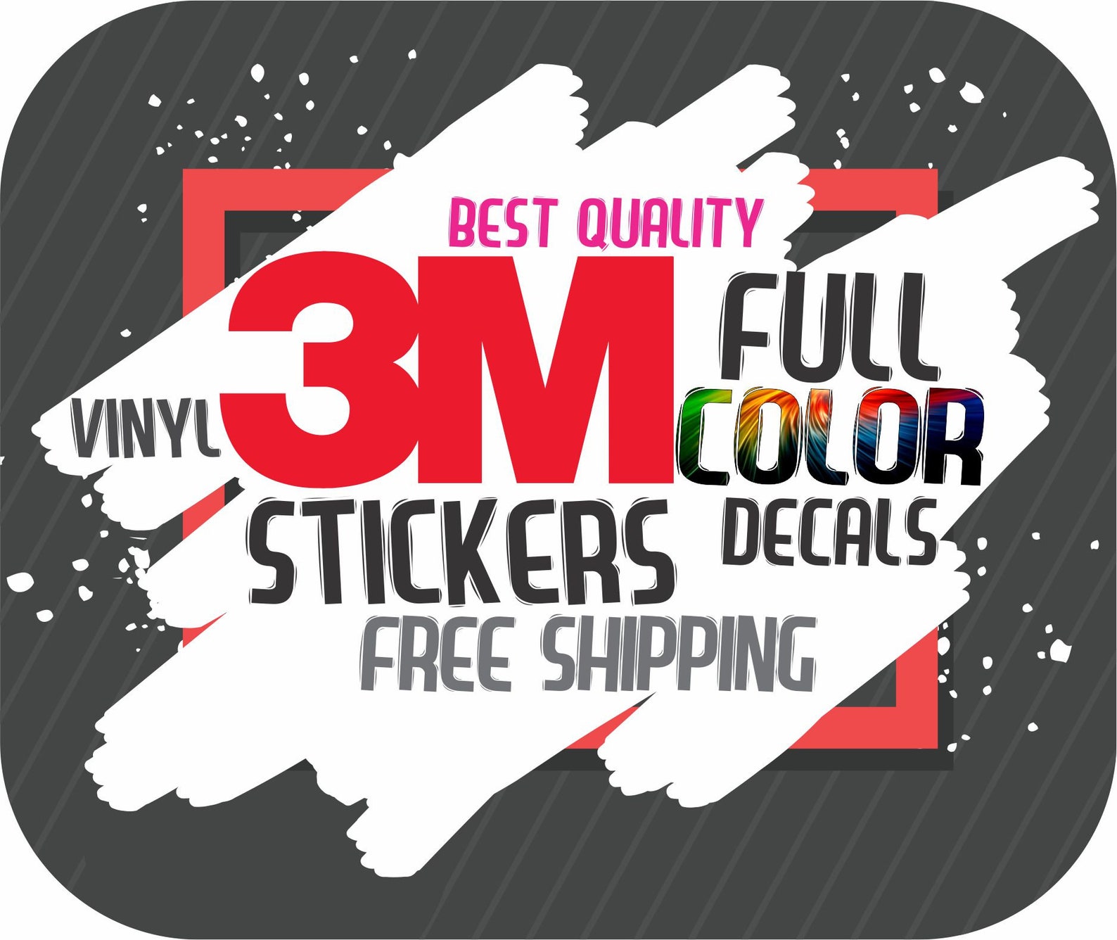 100 3M Custom Digital Printed Vinyl Stickers Full Color Etsy