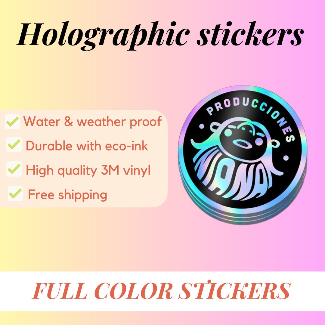 Holographic Stickers Custom Wall Decals Personalized Etsy