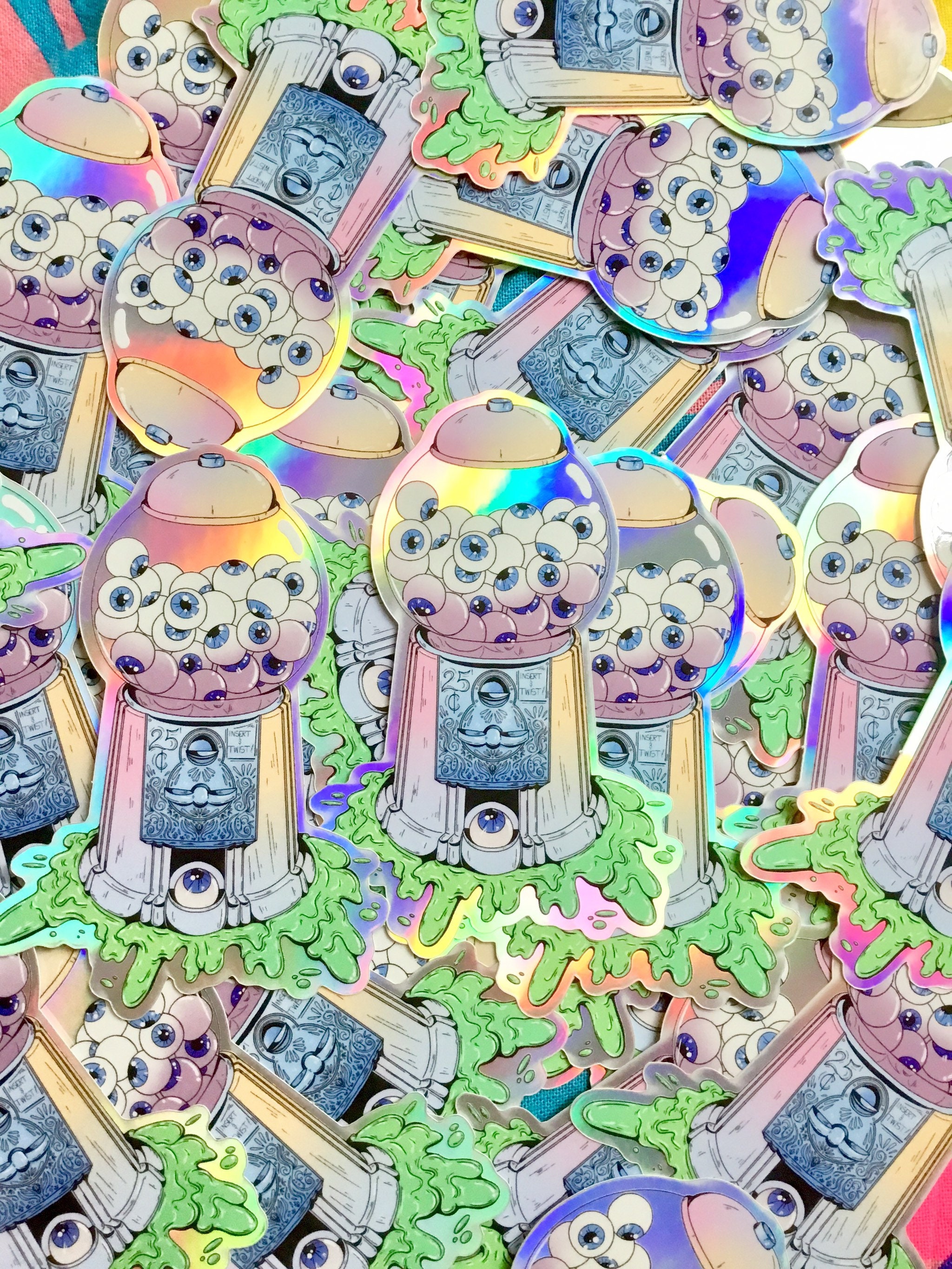 Eyeball Gumball Metallic Holographic Sticker