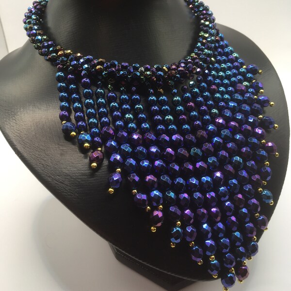 Purple Crystal Fringe Body Jewelry