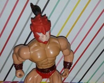 Vintage 1980s Galaxy Fighting Warriors Sungold Magnon Figure w/ Shield