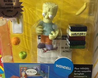 Simpsons Playmates World Of Springfield Carded Wendel Figure
