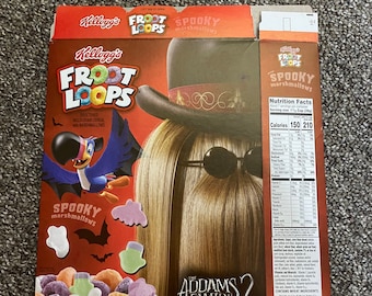 Kellogg's Fruit Loops Halloween Addams Family Cousin Itt Cereal Box
