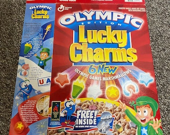 Vintage 1996 General Mills Atlantic Olympics Lucky Charm Box - Medallion Offer