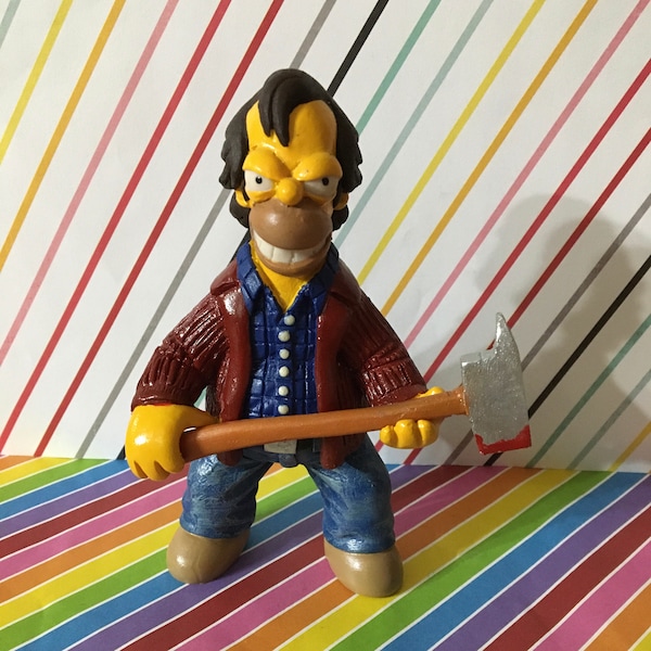 Hand Cast and Painted The Simpsons Homer as The Shining Jack Torrance Resin Figure