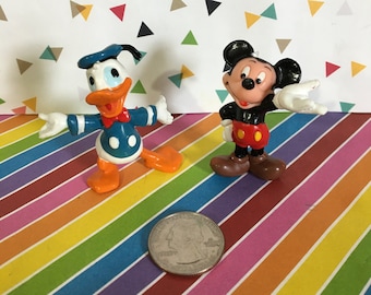 Vintage Lot of 2 Disney Applause Mini Figures Mickey Mouse and Donald Duck