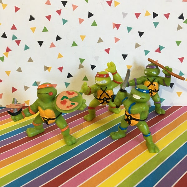 Vintage Lot of 4 1988 Yolanda Teenage Mutant Ninja Turtles PVC Figures