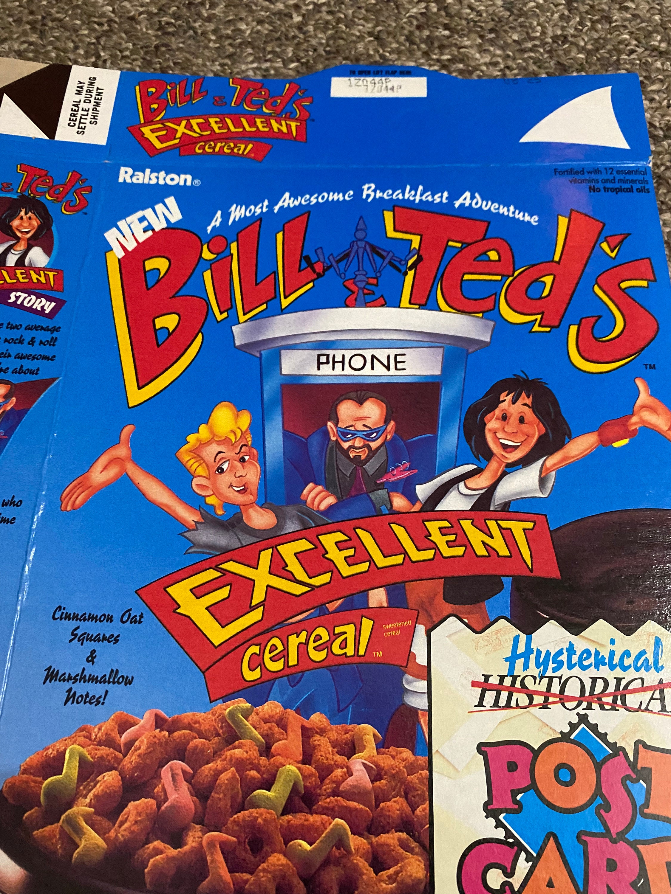 Vintage 1991 Ralston Bill and Ted's Excellent Adventure Cereal Box