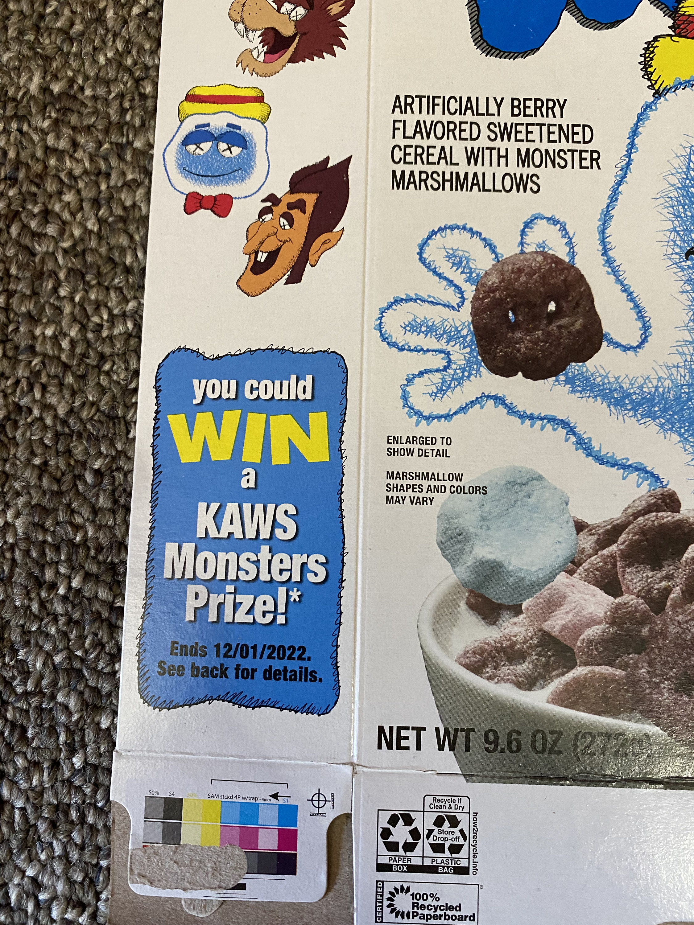 General Mills Monster Cereal Set of 4 KAWS Skull and Crossbones