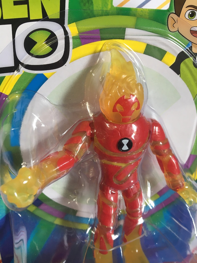 Cartoon Network 5" Ben 10 Carded Set of 3 Figures, Tennyson, Heatblast, Diamondhead image 10