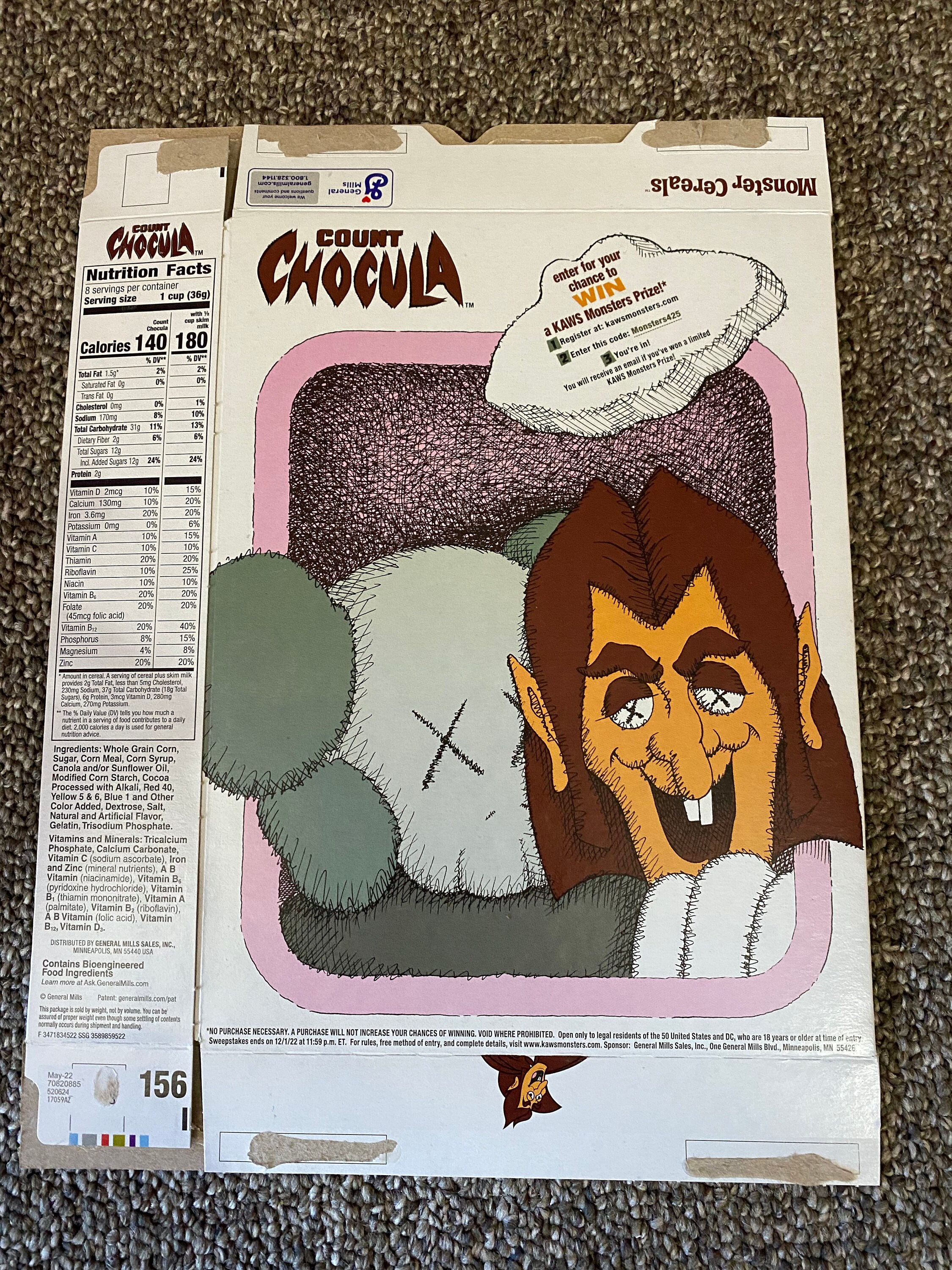 General Mills Monster Cereal Set of 4 KAWS Skull and Crossbones